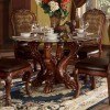 Dresden Round Glass Top Dining Table (Cherry Oak)