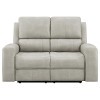 Brickston Grey Power Reclining Loveseat w/ Power Headrests and Lumbar