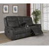 Lawrence Reclining Loveseat w/ Console (Charcoal)