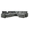 Hartsdale Granite Modular Power Reclining Sectional w/ Right Chaise
