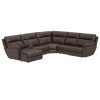 Sanford Espresso 6-Piece Power Reclining Left Chaise Sectional w/ Refrigerator