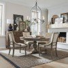 Americana Farmhouse Round Dining Room Set w/ Shelter Chairs