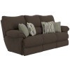 Lenny Chocolate Power Lay Flat Reclining Sofa