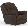Shaggy Power Lay Flat Recliner w/ Zero Gravity (Chocolate)