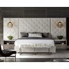 Modern Brando Upholstered Bed w/ Panels (Quartz)