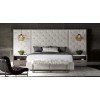 Modern Brando Upholstered Bedroom Set w/ Panels (Quartz)