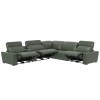 Spoleto Pine 6-Piece Power Reclining Sectional w/ Power Euro Headrests