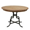 The Nook 54 Inch Round Counter Height Metal Base Table (Brushed Oak)