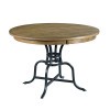 The Nook 54 Inch Round Dining Metal Base Table (Brushed Oak)