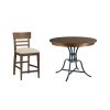 The Nook 54 Inch Round Counter Metal Base Dining Set w/ Chair Choices (Hewned Maple)