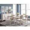 Maren Fresh Canvas Leg Dining Room Set w/ Fluted Curved Back Chairs