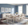 Maren Fresh Canvas Leg Dining Room Set w/ Fluted Curved Back Chairs