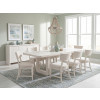 Maren Fresh Canvas Double Pedestal Dining Room Set w/ Fluted Curved Back Chairs