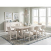 Maren Fresh Canvas Double Pedestal Dining Room Set w/ Fluted Curved Back Chairs