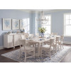 Maren Fresh Canvas Double Pedestal Dining Room Set w/ Fluted Curved Back Chairs