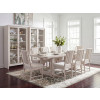 Maren Fresh Canvas Double Pedestal Dining Room Set w/ Woven Back Chairs