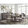 Maren Truffle Double Pedestal Dining Room Set w/ Fluted Curved Back Chairs
