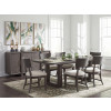 Maren Truffle Double Pedestal Dining Room Set w/ Fluted Curved Back Chairs