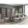 Maren Truffle Double Pedestal Dining Room Set w/ Fluted Curved Back Chairs