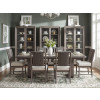 Maren Truffle Double Pedestal Dining Room Set w/ Woven Back Chairs