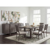 Maren Truffle Double Pedestal Dining Room Set w/ Woven Back Chairs