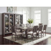 Maren Truffle Double Pedestal Dining Room Set w/ Woven Back Chairs