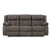 First Base Gunmetal Reclining Sofa
