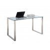 Clear Glass and Stainless Steel Computer Desk