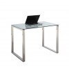 Clear Glass and Stainless Steel Small Computer Desk
