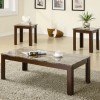 Brown Faux Marble 3-Piece Occasional Table Set