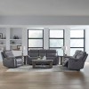 Cooper Power Reclining Living Room Set w/ Articulating Headrest (Bleu Gray)