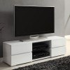 High Gloss White TV Stand w/ Storage Drawers