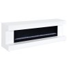 Mallory White TV Stand w/ Flame Visualizer and Bluetooth Speaker
