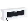 Mallory White TV Stand w/ Flame Visualizer and Bluetooth Speaker