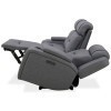 Chapman Aline Blue Gray Dual Zero Gravity Power Recline Sofa w/ Power Articulating Headrest