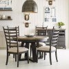 Plank Road Button Dining Room Set w/ Oakley Chairs (Charcoal)