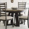 Plank Road Button Dining Room Set w/ Oakley Chairs (Charcoal)