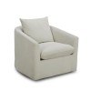 Saxton Upholstered Swivel Accent Chair (Ivory)