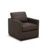 Weston Leather Swivel Accent Chair (Timber)