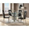 Noralie Round Pedestal Dining Set w/ Cyrene Leather Chairs