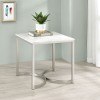 White and Satin Nickel End Table