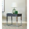 Dark Charcoal and Chrome End Table