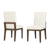 Dovetail Natural Gathering Dining Room Set w/ Upholstered Side Chairs