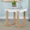 White and Natural End Table