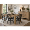 Dovetail Bleached White Gathering Dining Room Set w/ Spindle Side Chairs