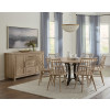 Dovetail Bleached White 60-inch Round Dining Room Set w/ Spindle Side Chairs