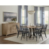 Dovetail Bleached White 60-inch Round Dining Room Set w/ Spindle Side Chairs