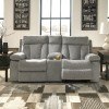 Mitchiner Fog Double Reclining Loveseat w/ Console