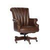 Executive Leather Ribbed Back Chair (Coffee)