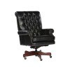 Executive Leather Diamond Tufted Back Chair (Black)